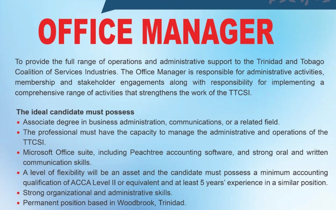 We are Hiring! Office Manager